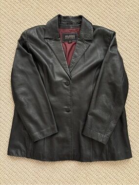 VTG Wilsons Leather Women's Black Leather Blazer Jacket 2X